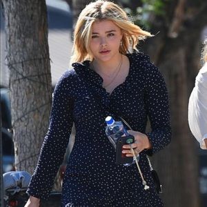 Silky Wrap Dress With Star Pattern